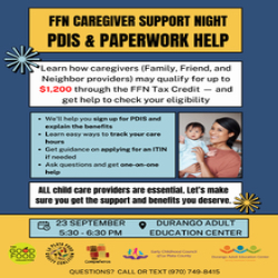 Picture of Family/Friend/Neigbor Care Worker Tax Credit Support Night
