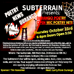 Picture of Durango Poetry  End of 2025 Season Open Mic
